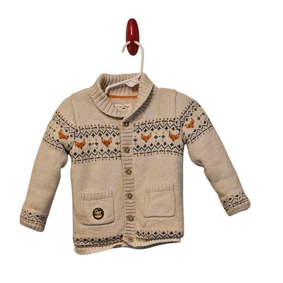 Sergent Major Cardigan – Size 24 Months – Fox Knit Warm Neutrals - Picture 1 of 8